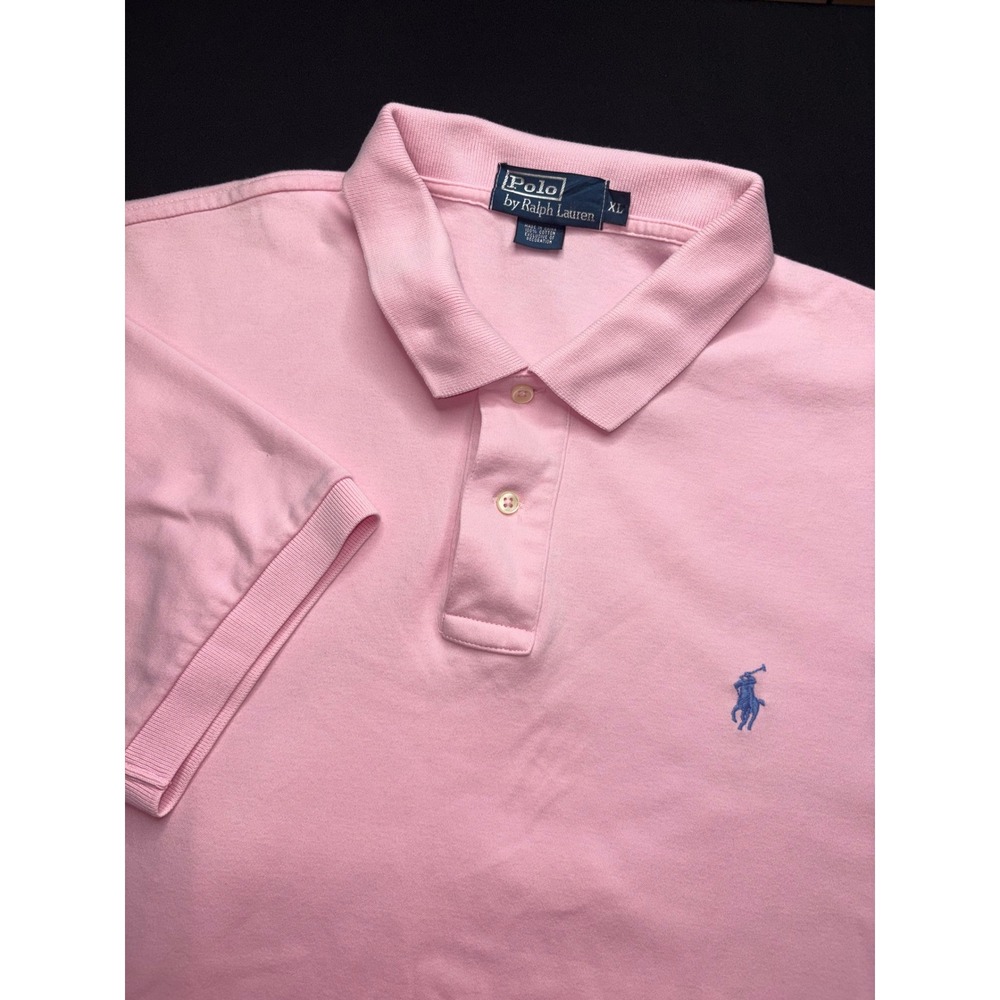 Polo Ralph Lauren Mens XL Pink Short Sleeve Embroidered Pony Polo Shirt
